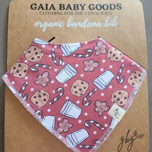 NWT Organic Cotton Christmas Cookie Bandana Bib